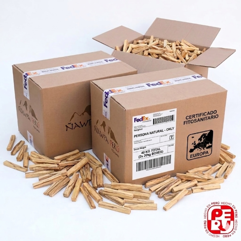 PALO SANTO BOX 40 KG - SPECIAL SHIPPING FEDEX RATE TO USA & EUROPE
